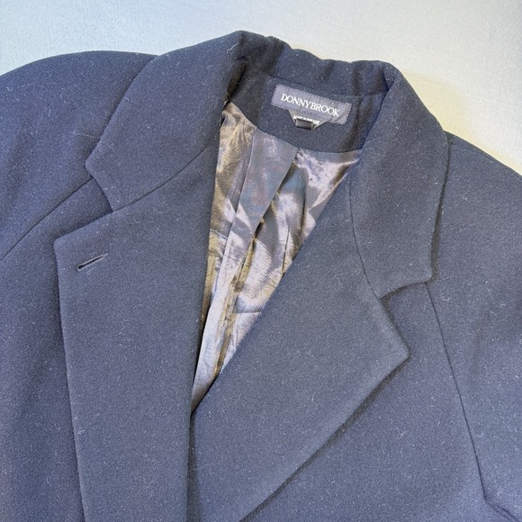 Donny Brook Black Wool Double Breasted Lined Trench Coat Womens 12P - Picture 7 of 12